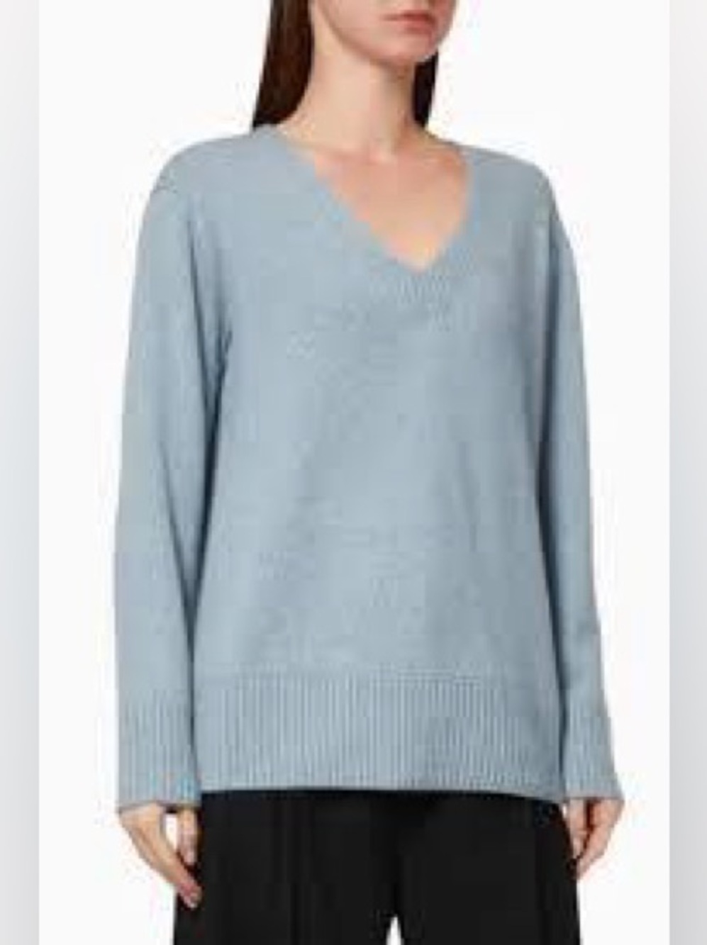 Vince Light Blue V-Neck cashmere Sweater